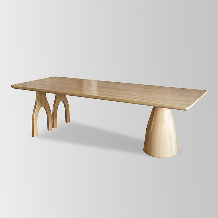 Impulse Wood 86.61" Burlywood Rectangular Solid Wood Dining Table Wayfair